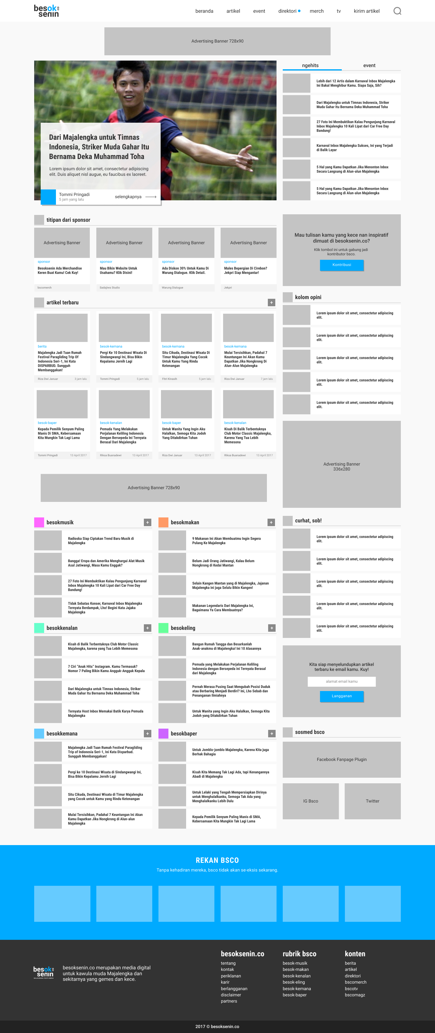 Homepage Wireframe